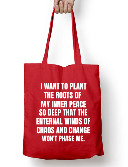 Roots of Inner Peace Zipper Tote Bag