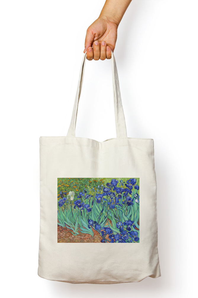 Van Gogh's Irises Zipper Tote Bag