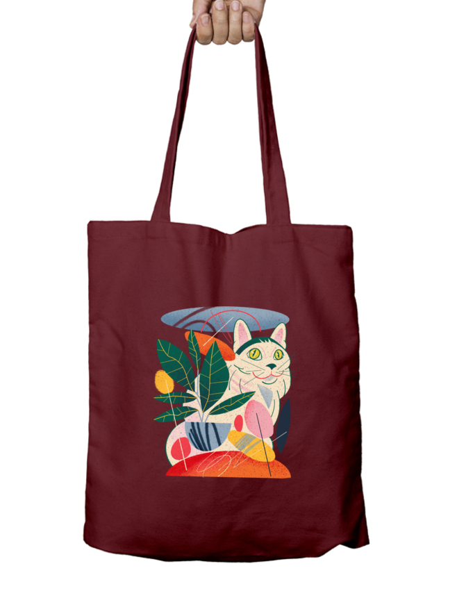 Feline Whimsy Zipper Tote Bag