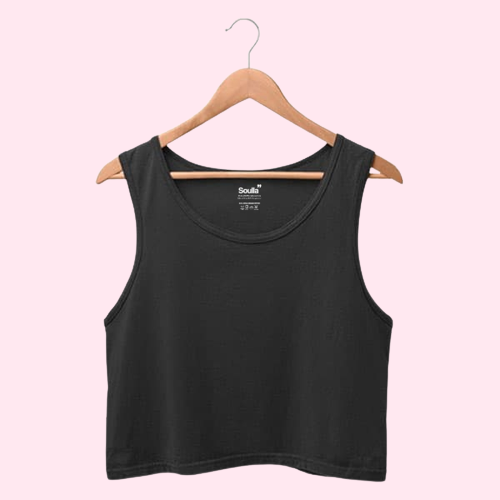 Basics Black Crop Tank Top Soulla
