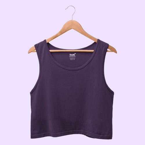 Basics Purple Crop Tank Top Soulla