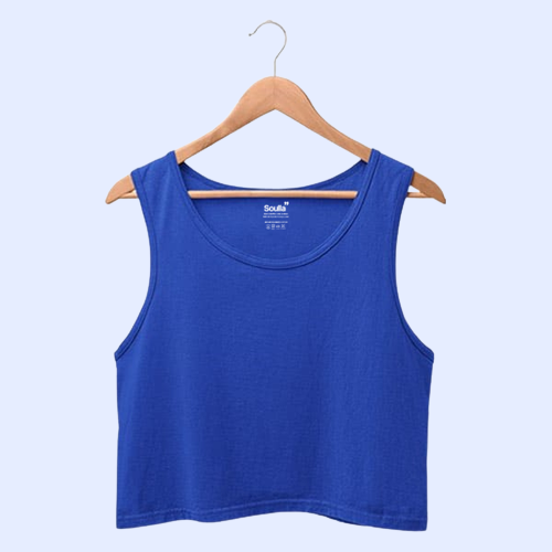 Basics Royal Blue Crop Tank Top Soulla