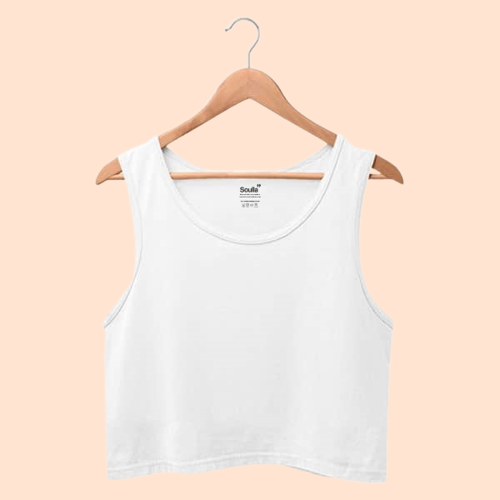 Basics White Crop Tank Top Soulla