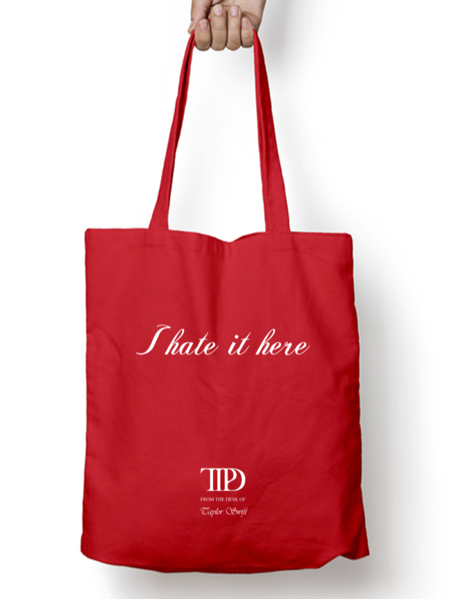 I Hate It Here TTPD Taylor Swift Zipper Tote Bag
