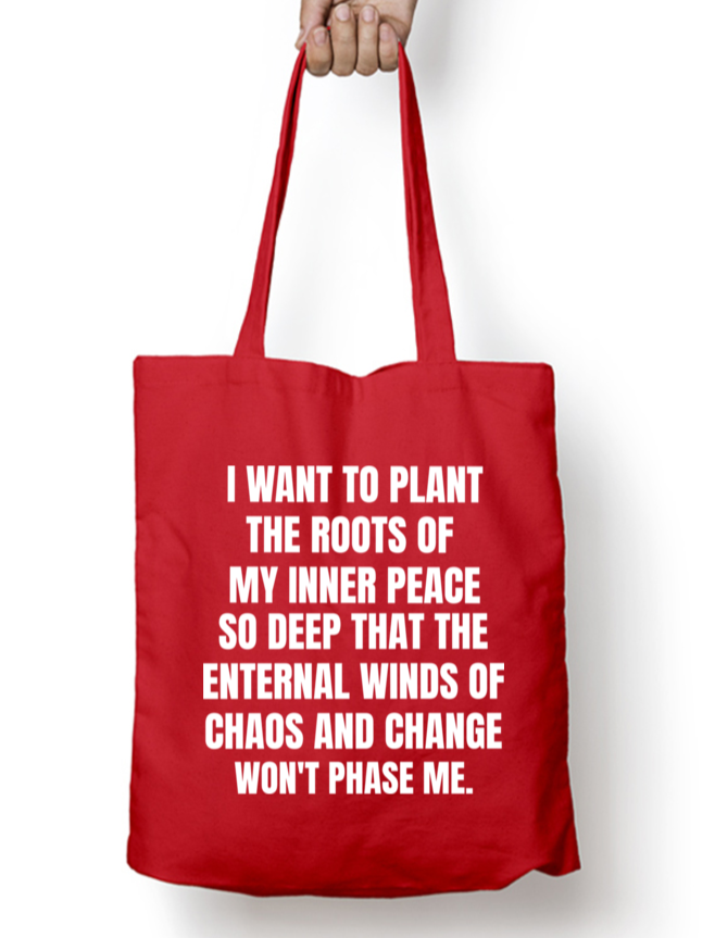 Roots of Inner Peace Zipper Tote Bag