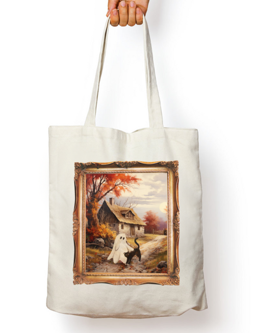 Ghostly Snuggles Zipper Tote Bag