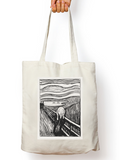 Scream Monochrome Zipper Tote Bag