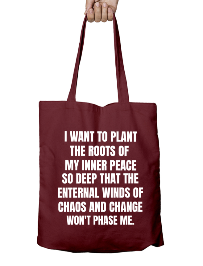 Roots of Inner Peace Zipper Tote Bag