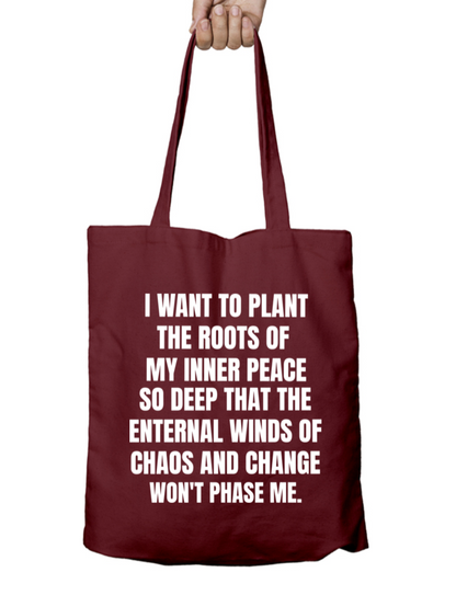 Roots of Inner Peace Zipper Tote Bag