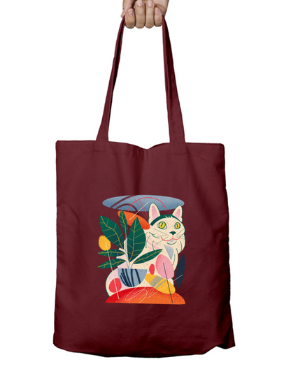 Feline Whimsy Zipper Tote Bag