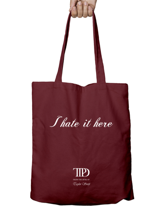 I Hate It Here TTPD Taylor Swift Zipper Tote Bag