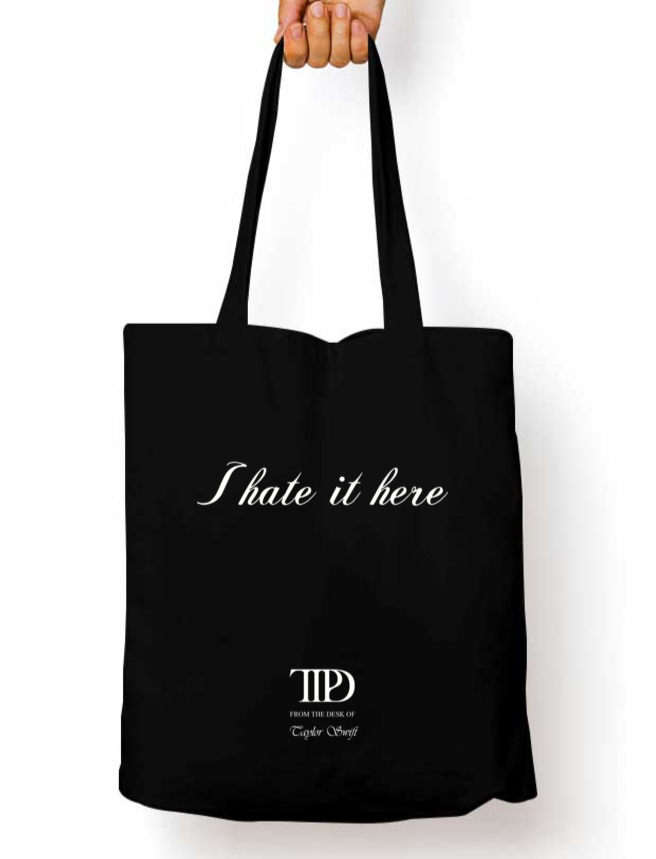 I Hate It Here TTPD Taylor Swift Zipper Tote Bag