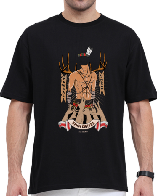 Kinepna Heavyweight Oversized Tee (Black)(Front Print)