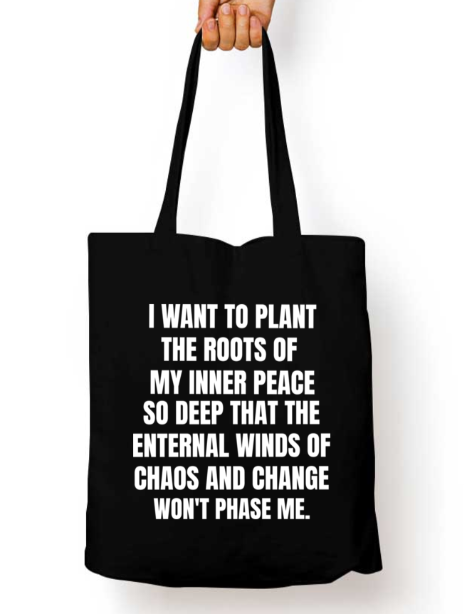 Roots of Inner Peace Zipper Tote Bag