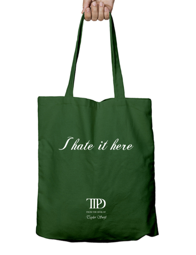 I Hate It Here TTPD Taylor Swift Zipper Tote Bag