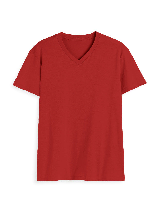 V Neck Tee: Bold Red