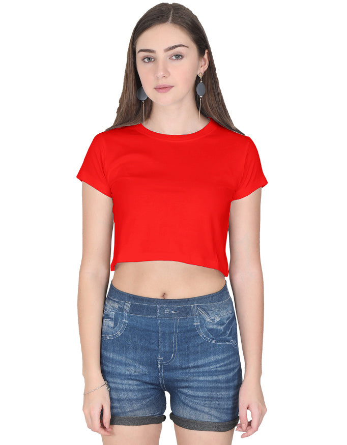 Crop Tee: Bold Red