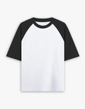 Oversized Raglan Tee: Black White