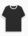 Ringer Vintage Tee: White Black