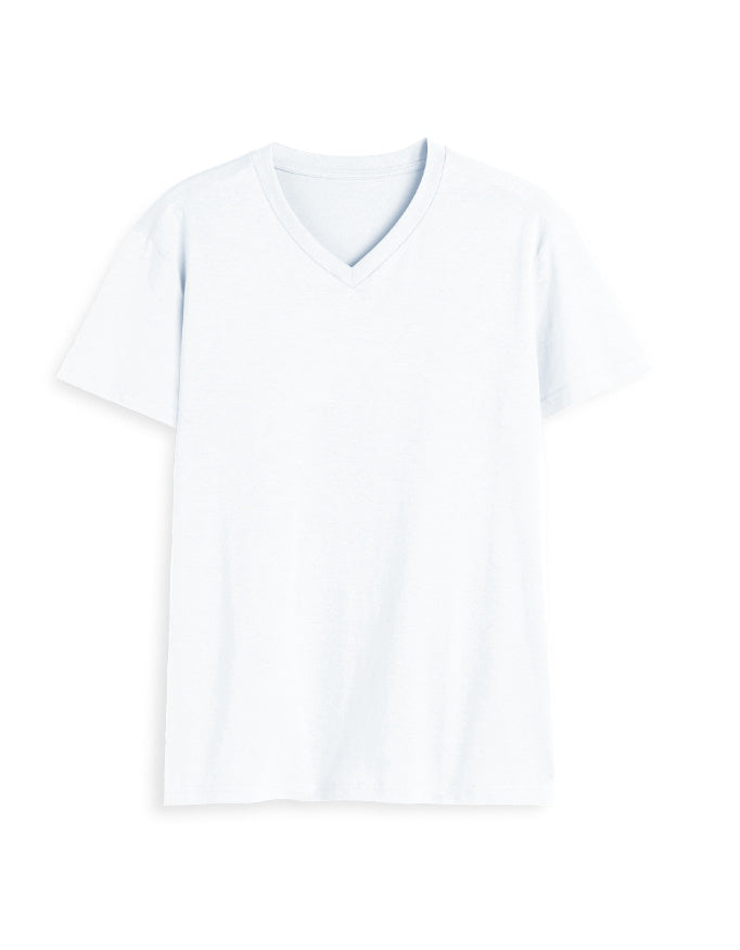 V Neck Tee: White