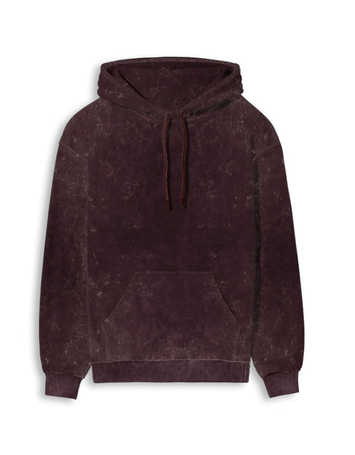 Acid Washed Hoodie: Deep Maroon