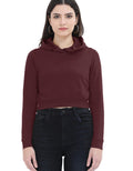 Crop Hoodie: Deep Maroon