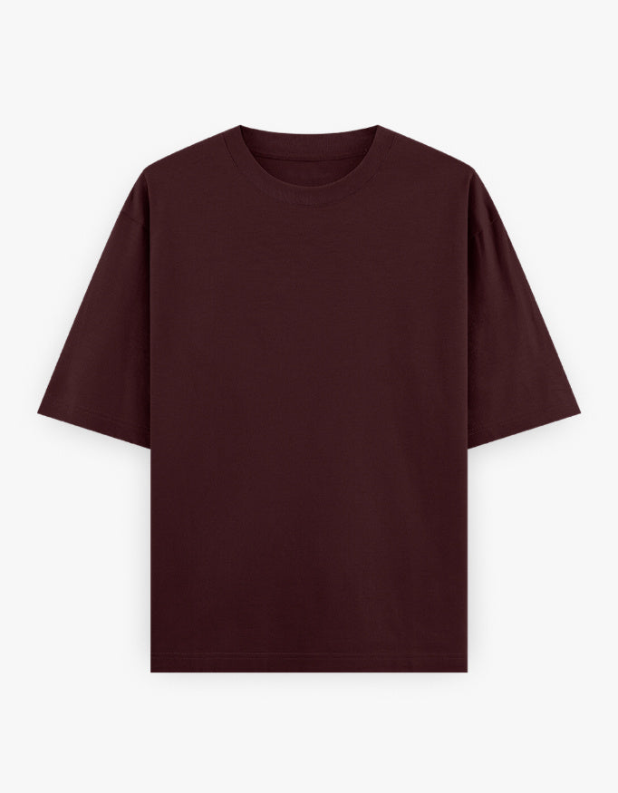 Heavyweight Oversized Tee - Deep Maroon