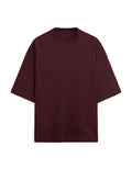Terry Oversized Tee: Deep Maroon