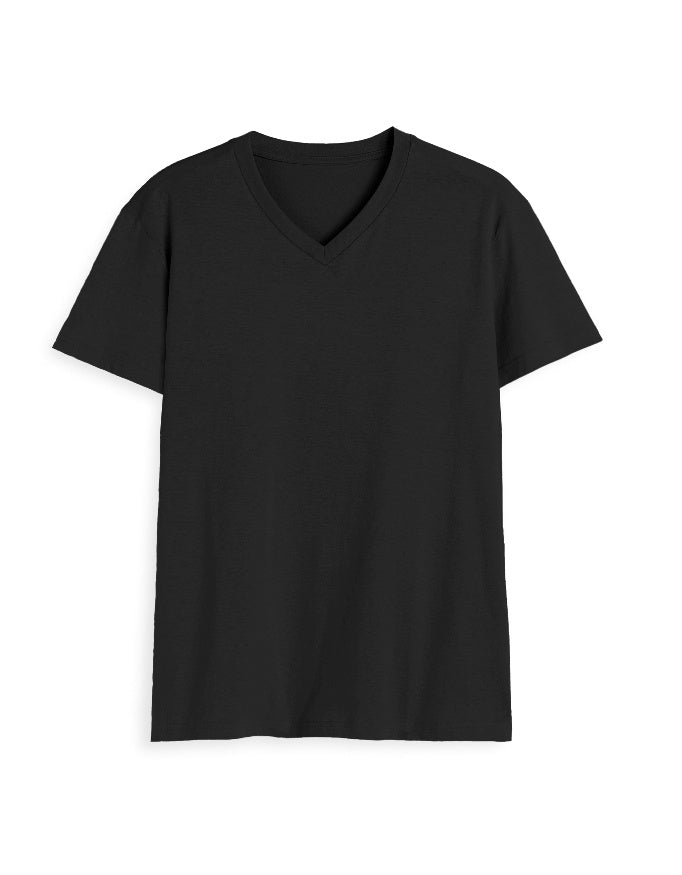 V Neck Tee: Black