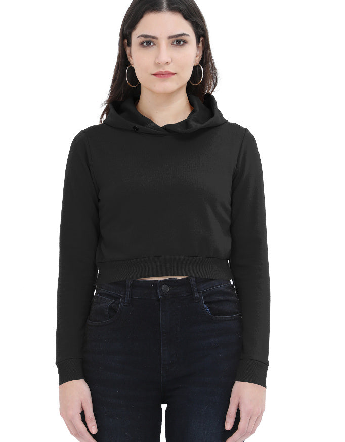 Crop Hoodie: Black