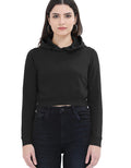 Crop Hoodie: Black