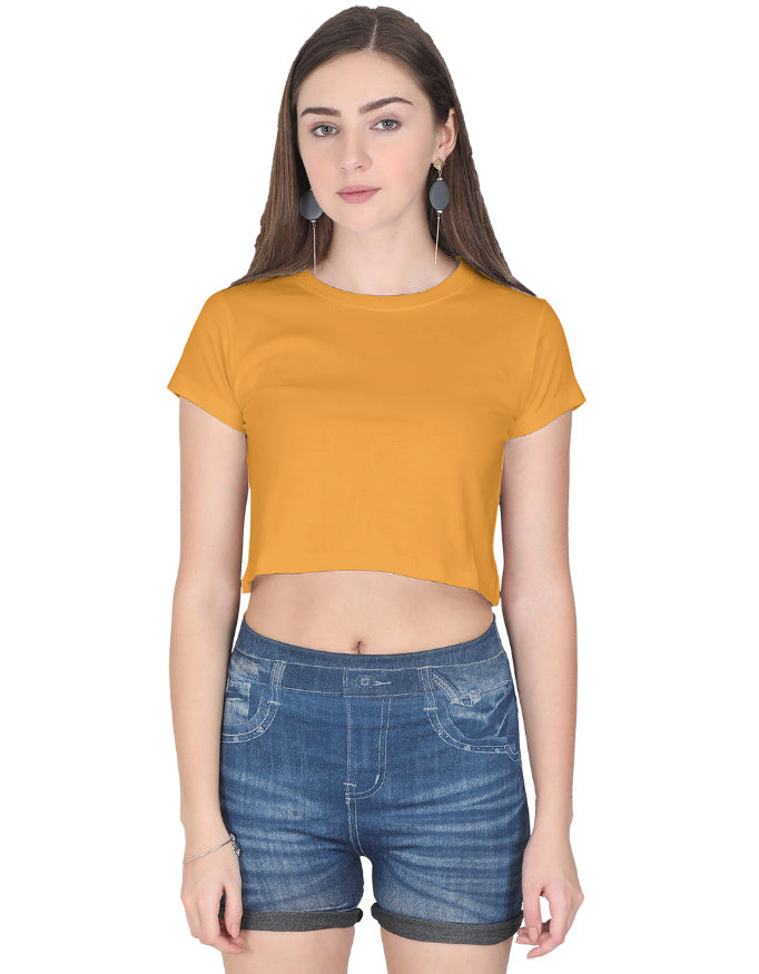 Crop Tee: Deep Saffron