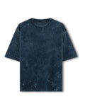 Acid Washed Oversized Tee: Navy Blue