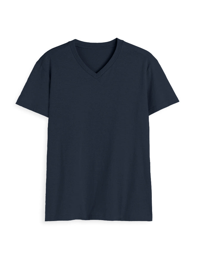 V Neck Tee: Navy Blue