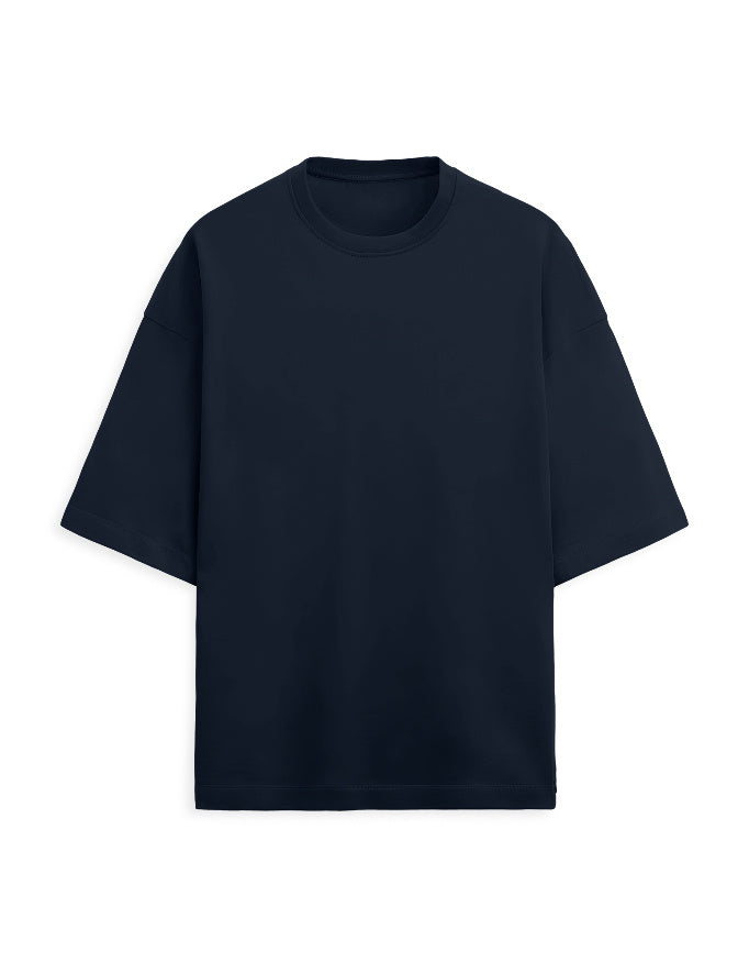 Terry Oversized Tee: Navy Blue