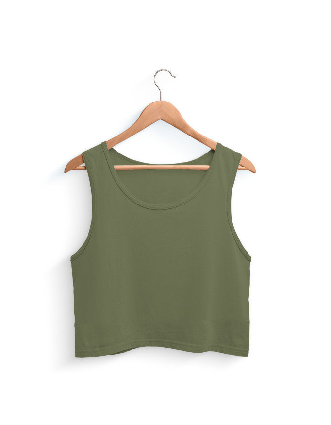 Crop Tank: Olive Green