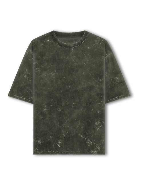 Acid Washed Oversized Tee: Olive Green