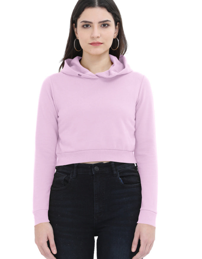 Crop Hoodie: Pastel Pink