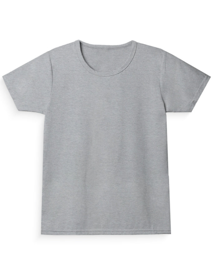Girl's Regular Tee: Grey Melange
