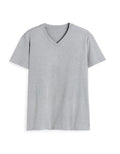 V Neck Tee: Grey Melange