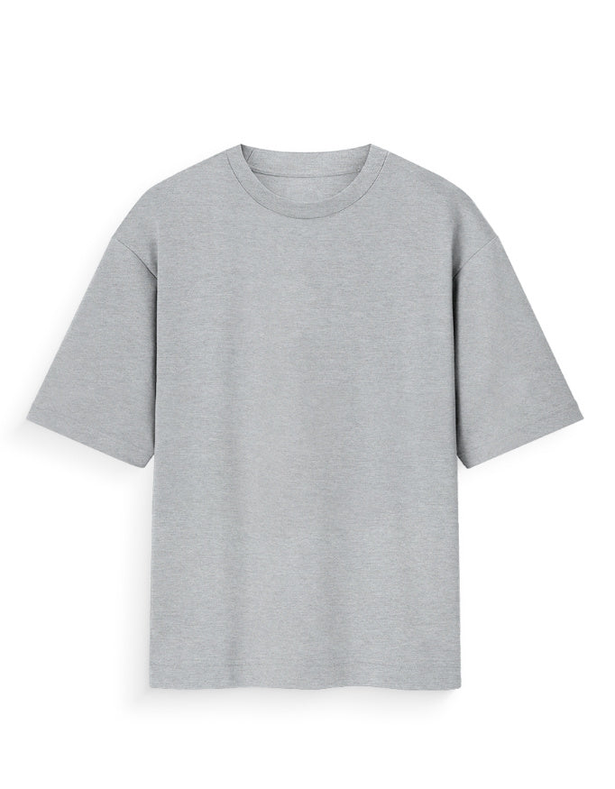 Regular Oversized Tee: Grey Melange
