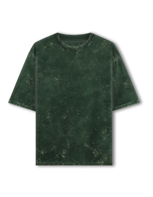 Acid Washed Oversized Tee: Woodland Green