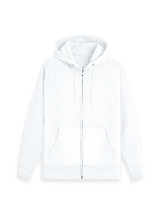 Heavyweight Zipper Hoodie: White