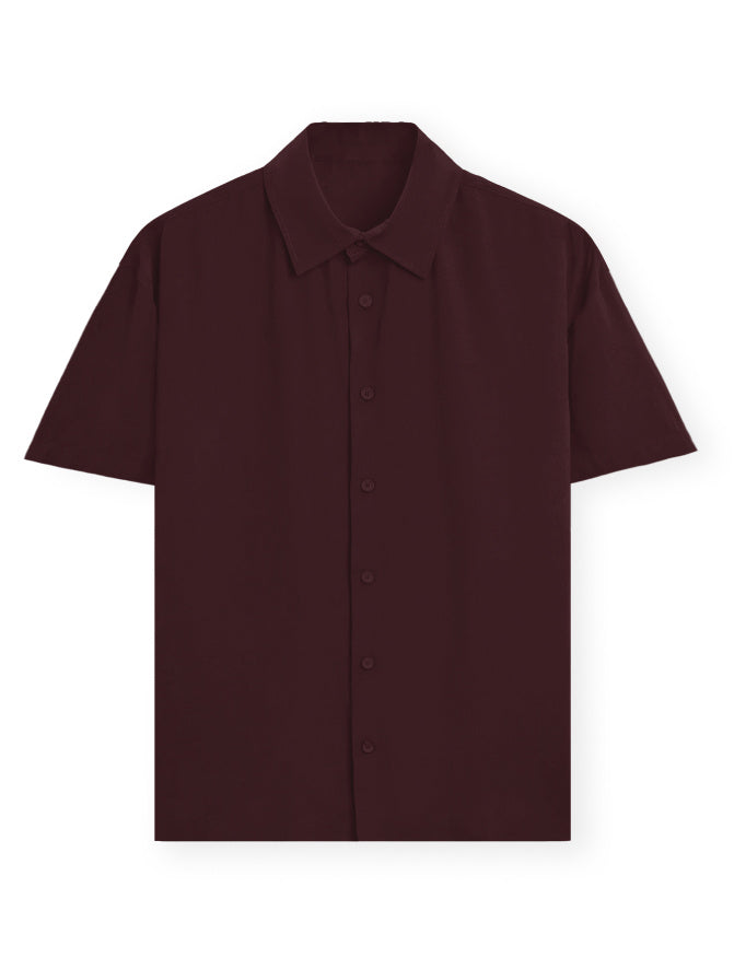 Oversized Shirt: Deep Maroon