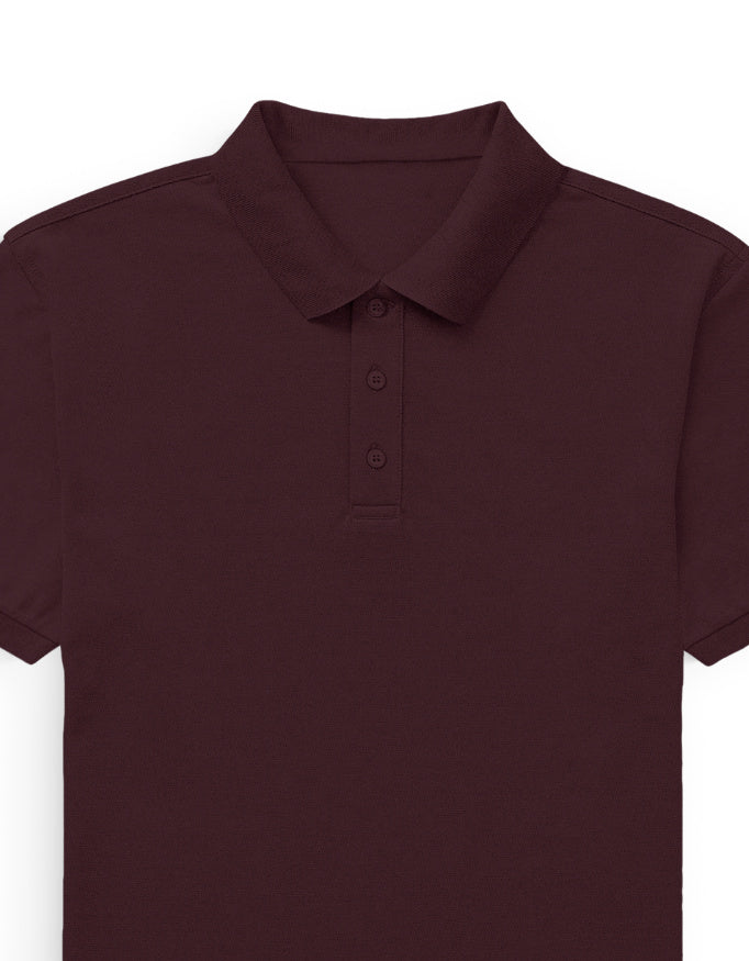 Polo Tee: Deep Maroon