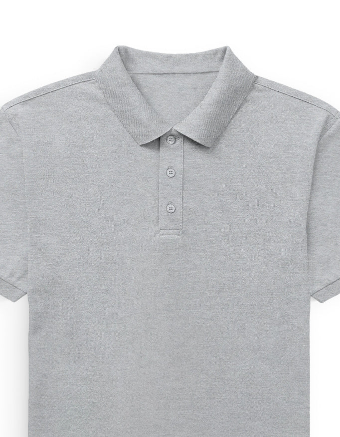 Polo Tee: Grey Melange