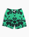 Tie Dye Shorts: Green Black