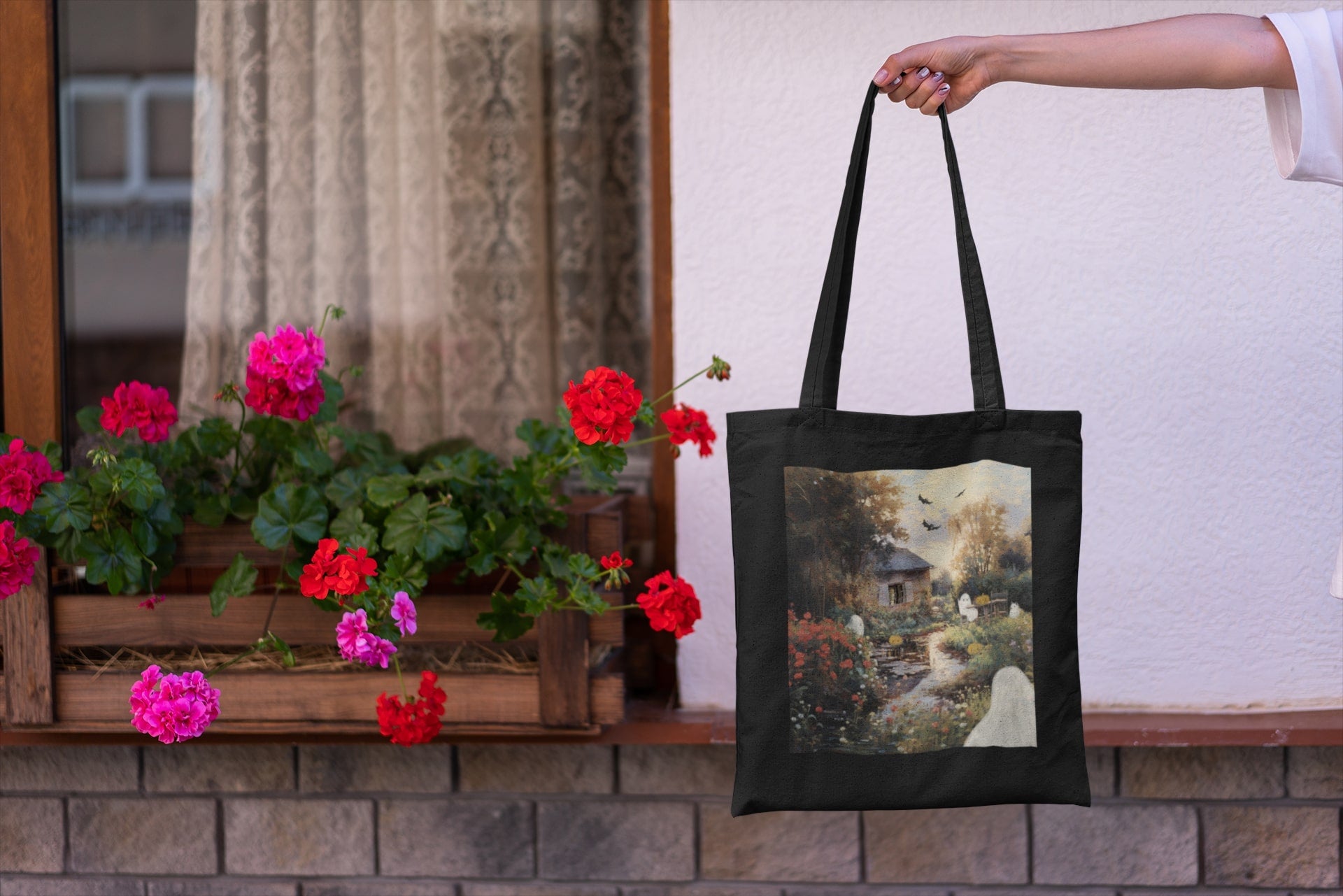 Riverside Haunts Zipper Tote Bag