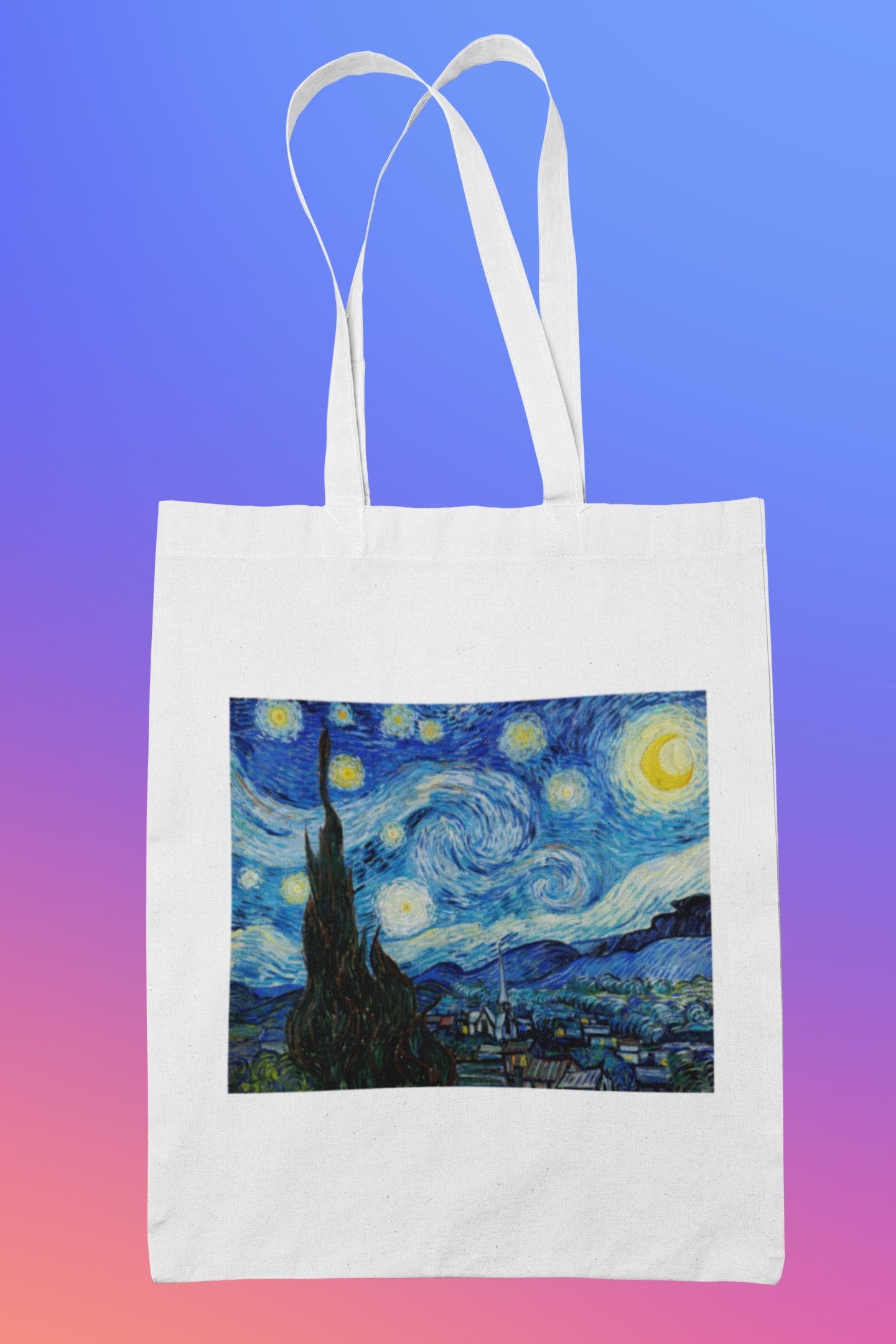 Starry Night Zipper Tote Bag