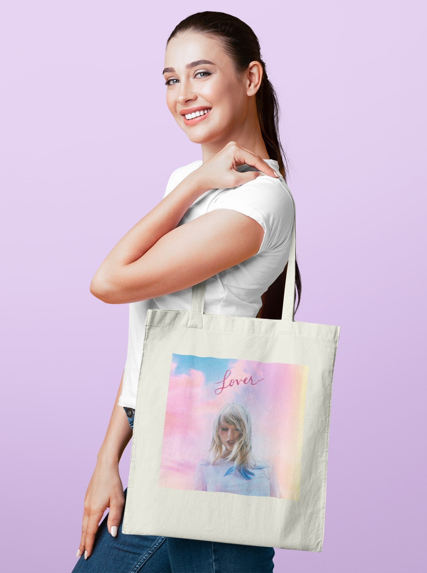 Lover's Embrace Taylor Swift Album Zipper Tote Bag